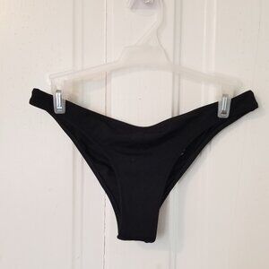 Victoria's Secret Swim bikini bottoms black with ruching on back, sz Small